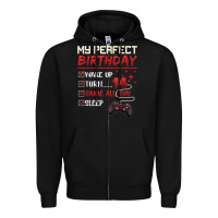 Black 14 Year Old Gamer Gift Boy Teen 14th Perfect Birthday Gaming Zipper Hoodie - trangStudio