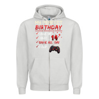 Dove Grey 14 Year Old Gamer Gift Boy Teen 14th Perfect Birthday Gaming Zipper Hoodie - trangStudio
