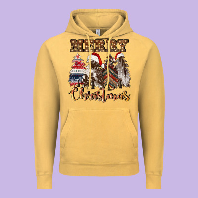 Merry Christmas Trees Vintage Hoodie Designed By Cowgirlartshop
