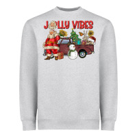 Heather Grey Jolly Vibes Heavyweight Sweatshirt - CowhideDigitalArt