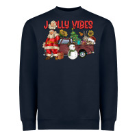 Navy Jolly Vibes Heavyweight Sweatshirt - CowhideDigitalArt