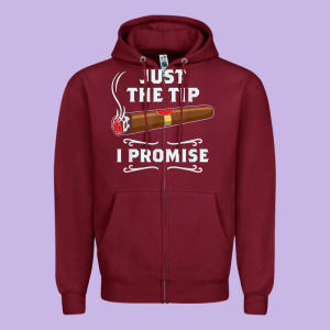 Just The Tip Cigar Smoker Gift Funny Cigar Smoking Zipper Hoodie Designed By Trangstudio