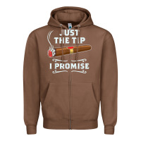 Chestnut Just The Tip Cigar Smoker Gift Funny Cigar Smoking Zipper Hoodie - trangStudio