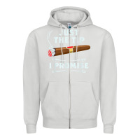 Dove Grey Just The Tip Cigar Smoker Gift Funny Cigar Smoking Zipper Hoodie - trangStudio