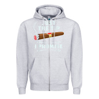 Heather Grey Just The Tip Cigar Smoker Gift Funny Cigar Smoking Zipper Hoodie - trangStudio