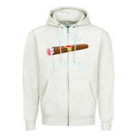 Oatmeal Heather Just The Tip Cigar Smoker Gift Funny Cigar Smoking Zipper Hoodie - trangStudio