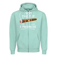 Seafoam Just The Tip Cigar Smoker Gift Funny Cigar Smoking Zipper Hoodie - trangStudio