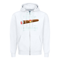 White Just The Tip Cigar Smoker Gift Funny Cigar Smoking Zipper Hoodie - trangStudio