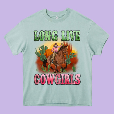 Long Live Cowgirls Artiststas Heavy Core Tee Designed By Artiststas