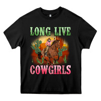 Black long live cowgirls artiststas Heavy Core Tee - Artiststas