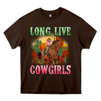 Chocolate Brown long live cowgirls artiststas Heavy Core Tee - Artiststas