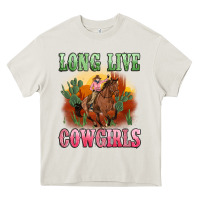 Cream long live cowgirls artiststas Heavy Core Tee - Artiststas