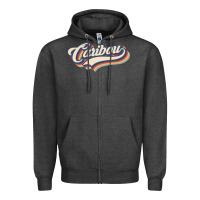 Charcoal Heather I Love Caribou City Usa Retro Vintage Zipper Hoodie - trangStudio