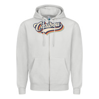 Dove Grey I Love Caribou City Usa Retro Vintage Zipper Hoodie - trangStudio