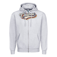 Heather Grey I Love Caribou City Usa Retro Vintage Zipper Hoodie - trangStudio