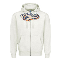Oatmeal Heather I Love Caribou City Usa Retro Vintage Zipper Hoodie - trangStudio