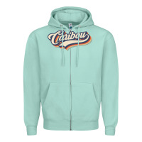 Seafoam I Love Caribou City Usa Retro Vintage Zipper Hoodie - trangStudio