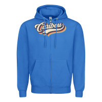 True Royal I Love Caribou City Usa Retro Vintage Zipper Hoodie - trangStudio