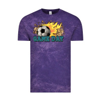 Cloud Purple Game day Soccer leopard flames fireball Vintage Tee - HowdyJamesFarm