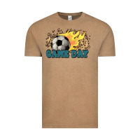 Vintage Coffee Game day Soccer leopard flames fireball Vintage Tee - HowdyJamesFarm