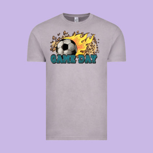 Game Day Soccer Leopard Flames Fireball Vintage Tee Designed By Howdyjamesfarm