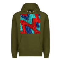 Army Green american flag stripes seamless pattern Premium Hoodie - BundleAndBundleShop
