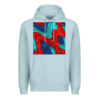 Blue Mist american flag stripes seamless pattern Premium Hoodie - BundleAndBundleShop