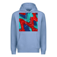 Colony Blue american flag stripes seamless pattern Premium Hoodie - BundleAndBundleShop
