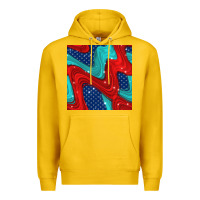 Lemon american flag stripes seamless pattern Premium Hoodie - BundleAndBundleShop