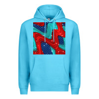 Ocean Blue american flag stripes seamless pattern Premium Hoodie - BundleAndBundleShop