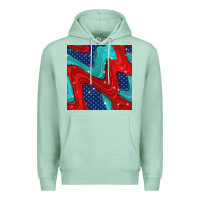 Seafoam american flag stripes seamless pattern Premium Hoodie - BundleAndBundleShop