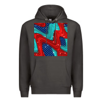 Smoke american flag stripes seamless pattern Premium Hoodie - BundleAndBundleShop