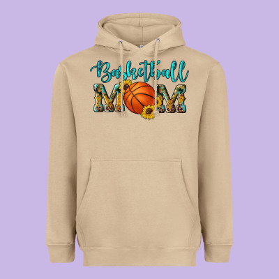 Western Leopard Camouflage Sunflowers Glitter Mom Basketball Heavyweight Hoodie Designed By Artiststas