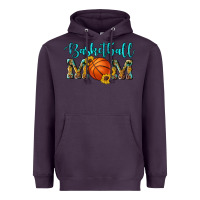 Plum western leopard camouflage sunflowers glitter mom basketball Heavyweight Hoodie - Artiststas