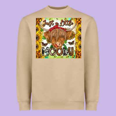 Just A Little Moody Heavyweight Sweatshirt Designed By Cowhidedigitalart