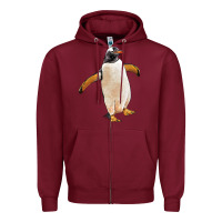 Burgundy penguin Zipper Hoodie - LillyAllenDesigns
