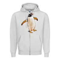 Dove Grey penguin Zipper Hoodie - LillyAllenDesigns