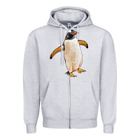 Heather Grey penguin Zipper Hoodie - LillyAllenDesigns