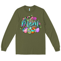 Army Green Easter Mom  Happy Easter Day Long Sleeve Tee - CowGirlArtShop