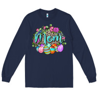 Navy Easter Mom  Happy Easter Day Long Sleeve Tee - CowGirlArtShop