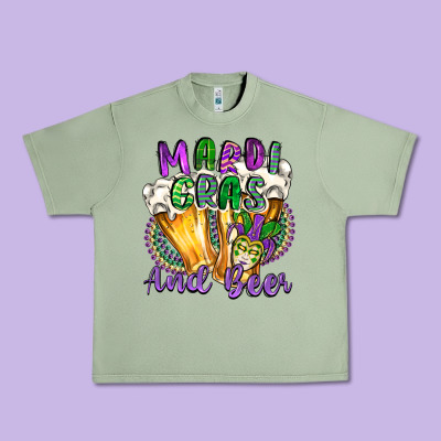 Mardi Gras And Beer Urban Heavy Tee Designed By Cowgirlartshop
