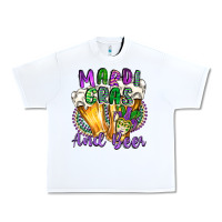 White mardi gras and beer Urban Heavy Tee - CowGirlArtShop