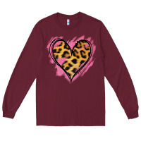 Burgundy Leopard Pink Glitter Heart Long Sleeve Tee - Jasminsmagicworld