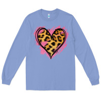 Colony Blue Leopard Pink Glitter Heart Long Sleeve Tee - Jasminsmagicworld