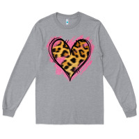 Heather Grey Leopard Pink Glitter Heart Long Sleeve Tee - Jasminsmagicworld