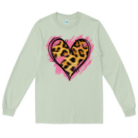 Matcha Leopard Pink Glitter Heart Long Sleeve Tee - Jasminsmagicworld