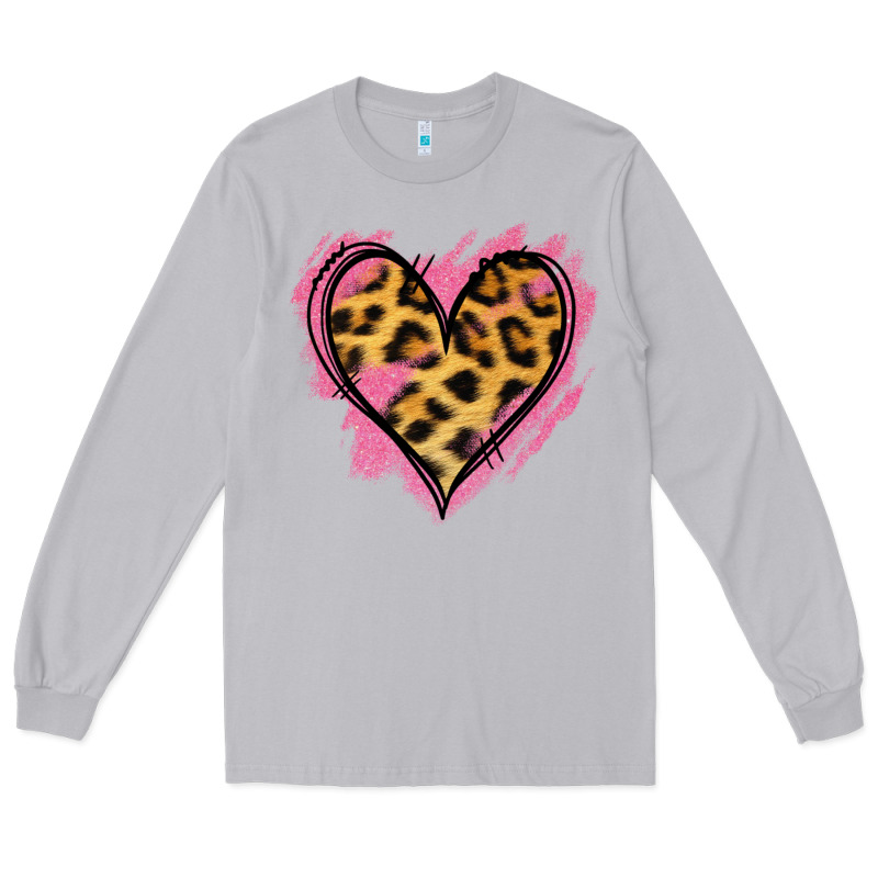 Leopard Pink Glitter Heart Long Sleeve Tee by Jasminsmagicworld | Teevron