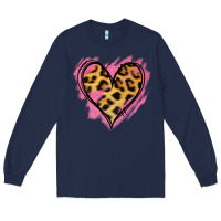 Navy Leopard Pink Glitter Heart Long Sleeve Tee - Jasminsmagicworld