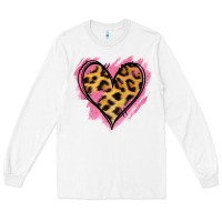 White Leopard Pink Glitter Heart Long Sleeve Tee - Jasminsmagicworld