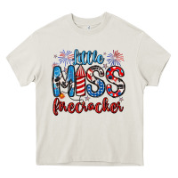 Cream little miss firecracker 4th of july Heavy Core Tee - Artiststas
